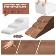 thumbnail image 3 of Topmart High Density Extended Foam Dog Ramp&Steps 3 Tiers,15.7" High,Non-Slip Dog Stairs,Soft Foam Dog Ladder,Best for Dogs Injured,Older Cats,Pets with Joint Pain, Color Brown, 3 of 4