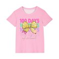 thumbnail image 2 of Frwgonr Boys Girls Graphic Tees Hot Pink Kids 100th Day of School T-Shirt Celebration Top 3-14, 2 of 5