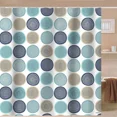 thumbnail image 2 of Abstract Tree Rings Woody ic Fabric Shower Curtain Nature Pale Blue Teal Beige Light Brown Bathroom Curtains Set with Hook, 2 of 7