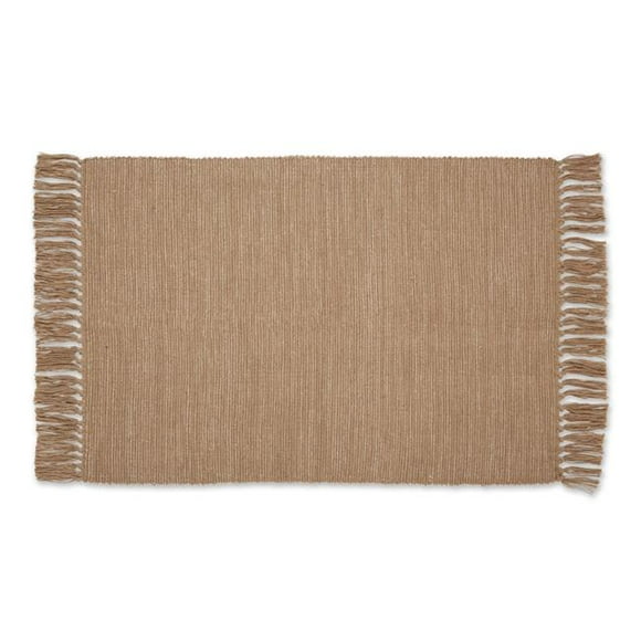 Design Imports CAMZ12597 2 x 3 ft. 2-Tone Ribbed Rug&#44; Stone & Off White