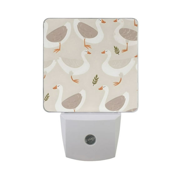 Goose and Leaf Night Light 2 Pack LED Nightlight Plug into Wall Dusk to Dawn Sensor Soft White