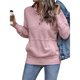 thumbnail image 3 of Sudadera Informal de Larga para Mujer, Cuello Alto, Botones y Cordón Ajustable Rosa XL, 3 of 8
