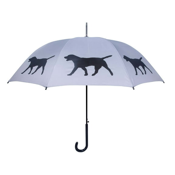 Labrador Retriever Umbrella - Black on Silver