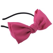 Unique Bargains 1 Pcs Satin Bow Knot Headband Fashion Hairband for Women Rose Red 0.31 Inch Wide