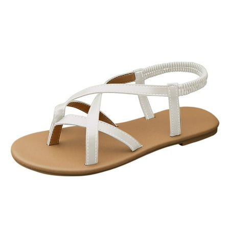 

Women s Summer Fashion Clip Toe Leather Open Toe Sandals Elastic Strap Lightweight Comfortable Outdoor Sandals