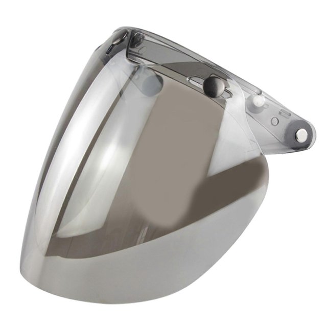 Open Face Helmet Visor Motorcycle Helmet Bubble Lens 3-Snap Bubble Wind Visor