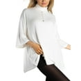 thumbnail image 3 of Jess by Meiko Women's Sweater Turtleneck Drop 3/4 Sleeves Solid Sweater XS White, 3 of 9