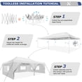 thumbnail image 5 of SANOPY 13x26 Heavy Duty Canopy with 6 Sidewalls, 2 Height Adjustable Commercial Tent,Pop up Party Wedding Tent,Outdoor Gazebo with Wheeled Bag,White, 5 of 9