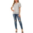 thumbnail image 2 of Allegra K Women's Butterfly Sleeves Layer Loose Chiffon Top Pintuck Blouse, 2 of 6