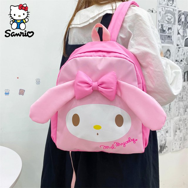 Mochila Kawaii Sanrio de felpa para niños, bolso escolar de hombro, regalo de muñecas, lindo Kuromi, Cinnamoroll1969