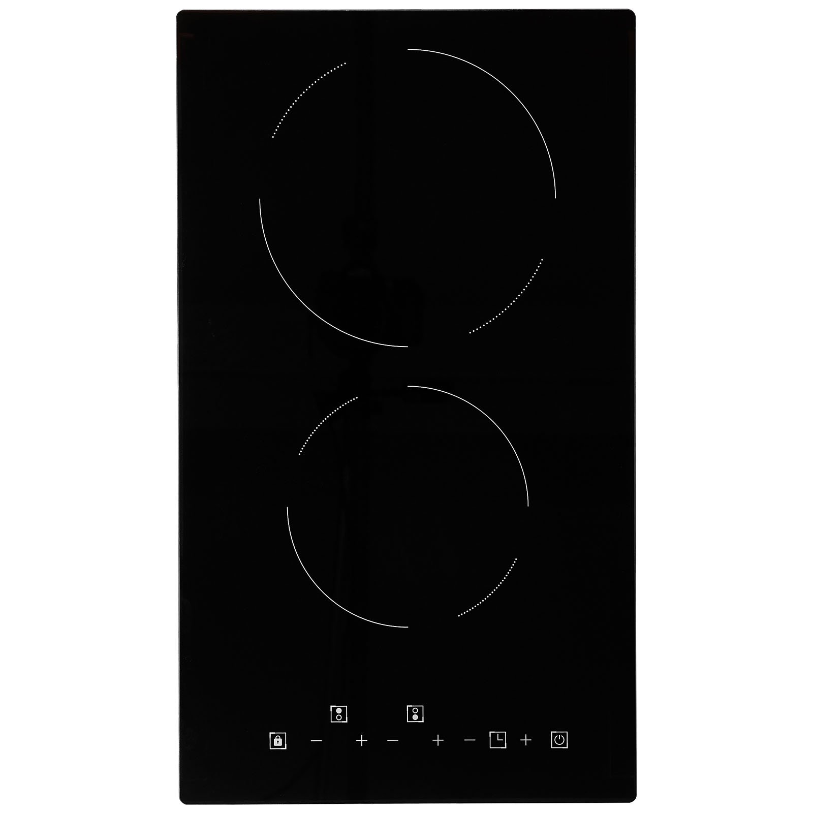 Built in Electric Stove Top, 20 x 11.6 inch 2 Burners, 240V Glass Radiant Cooktop with Sensor Touch Control, Timer & Child Lock Included, 9 Power Levels for Simmer Steam Slow Cook Fry