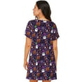 thumbnail image 6 of Lafuoo Halloween Sweet Candy Pattern Women's Short-sleeved Nightdress, Knee-length Pullover Nightgown, Summer Home Wear-3X-Large, 6 of 8