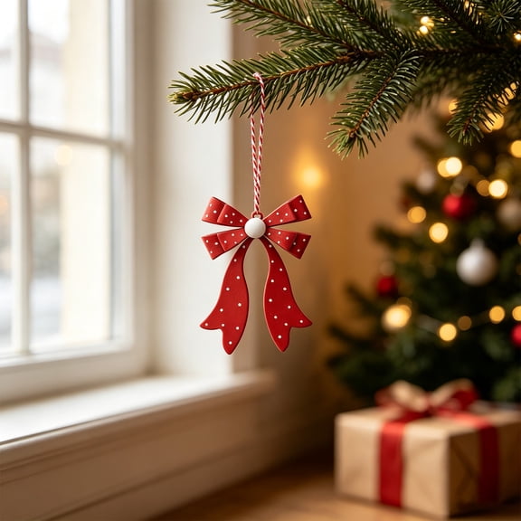 Christmas Ornaments, Metal Bow Christmas Ornament, Christmas Decor Indoor, Christmas Bow, for Xmas Tree, Home, Party, Holiday Christmas Decorations