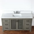 thumbnail image 5 of Hadiya 60" Single Bathroom Vanity Set in Gray Pine with Aosta White Composite Stone Countertop without Mirror, 5 of 8