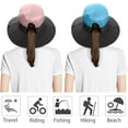 thumbnail image 2 of 2 Pack Womens Ponytail Sun Hat UV Protection Bucket Hats Foldable Wide Brim Summer Boonie Beach Cap Fishing Hiking…, 2 of 7