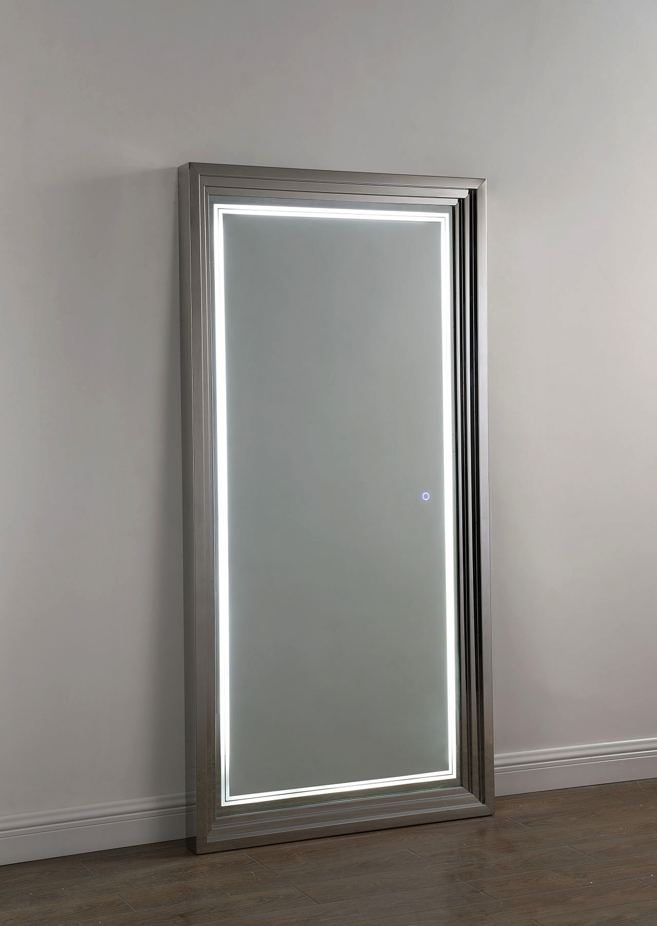 Best Master Furniture Tina Stainless Steel Floor Mirror with LED