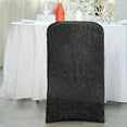 thumbnail image 2 of BalsaCircle Black Solid Spandex Stretch Metallic Folding Chair Covers Slipcovers, 2 of 8