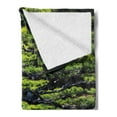 thumbnail image 2 of Japanese Soft Flannel Fleece Throw Blanket, Pine Tree in Lake with Stones Japanese Organic Nature Scenery with Garden Theme, Cozy Plush for Indoor and Outdoor Use, 70" x 90", Green, by Ambesonne, 2 of 5