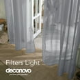 thumbnail image 4 of Deconovo Light Filtering Sheer Curtains Rod Pocket Voile Drape Curtains for Kitchen 52x54 inch Grey 2 Panels, 4 of 7