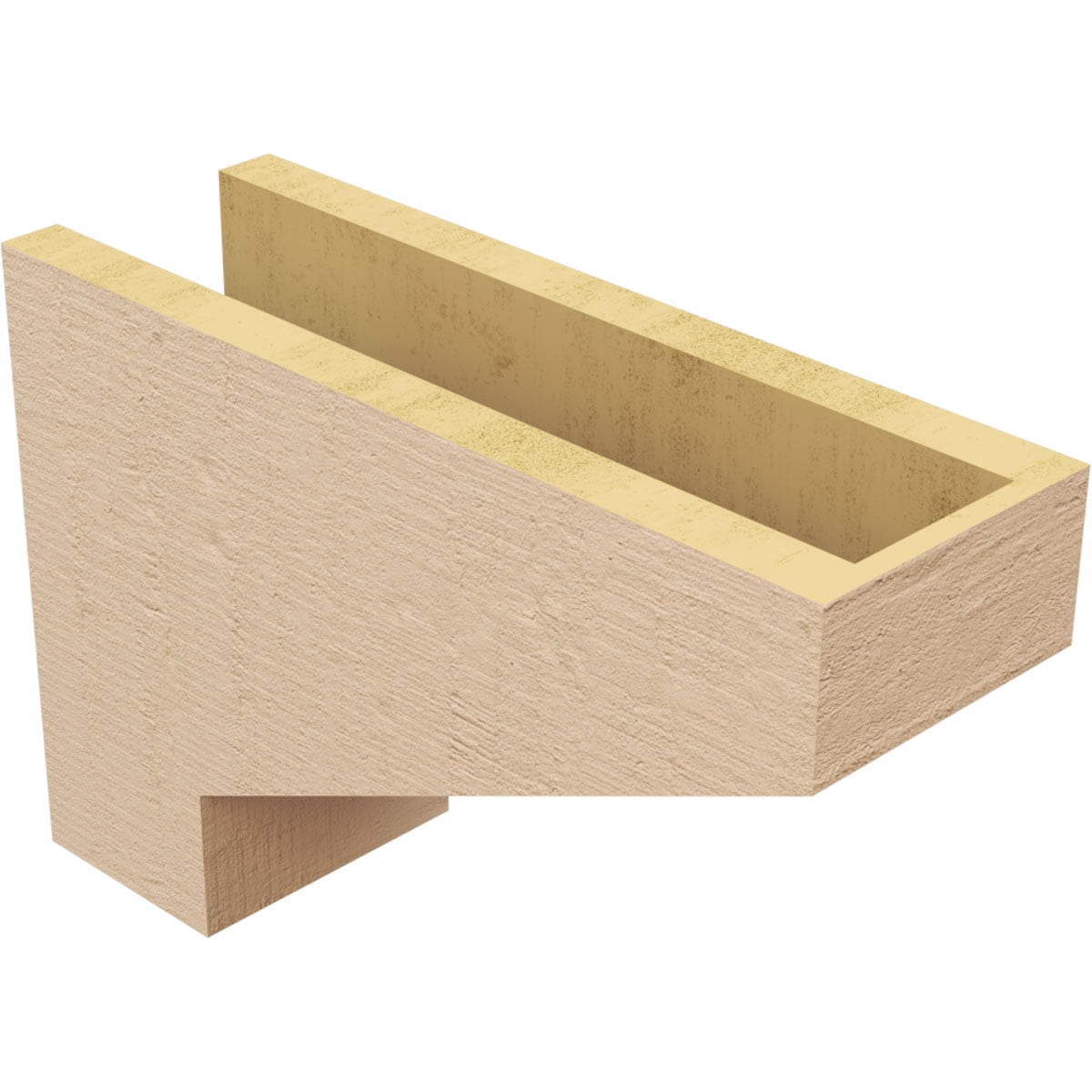 5"W x 15"D x 10"H Classic Clemmons Rough Cedar Woodgrain TimberThane Corbel, Primed Tan