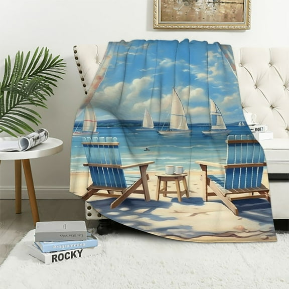 Patifu Sailboats Warm Lightweight Blanket Soft Fleece Blankets Throw Blanket for All Seasons 40x50in