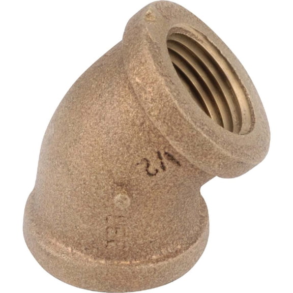 Anderson Metals Corp. Pipe Elbow Brass Rough - 3/8 In FIP 45 Degree Angle - Plumbing Supply