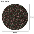 thumbnail image 6 of Black Christmas Cherry Pattern Round Tablecloth 60"x60",Wrinkle Wipeable Table Cloth for Kitchen Dining Room Picnic Patio Party, 6 of 6