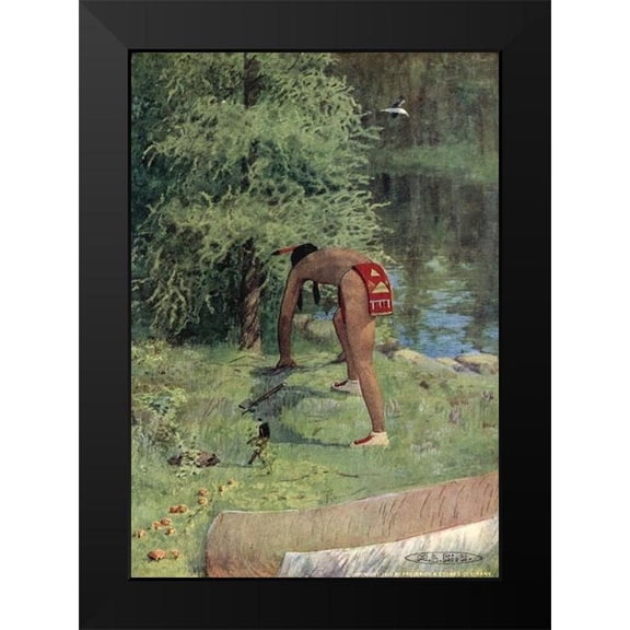 Kirk, Maria 11x14 Black Modern Framed Museum Art Print Titled - Give me of your roots from Story of Hiawatha 1910