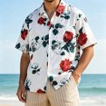 thumbnail image 4 of Yertdoel Hawaiian Shirt for Men Summer Funny Floral Printed Short Sleeve Loose Fit Button Down Beach Tops Outdoor Fashion Cozy Lightweight Casual Shirts, 4 of 5