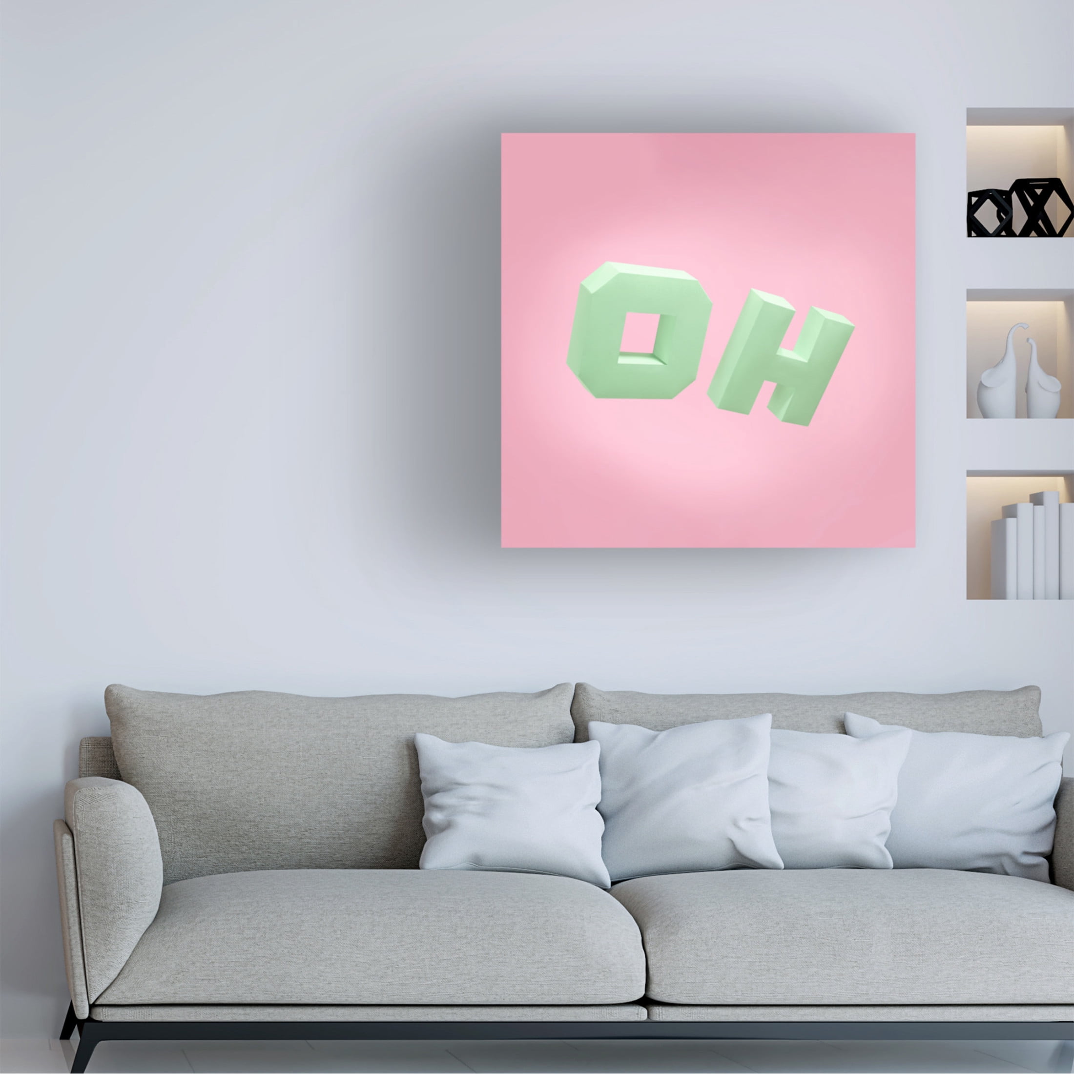 Canvas Wall Art - Julia Ramiro 'Oh' Wall Art for Living Room, Bedroom, or Office Décor by Trademark Fine Art - 24 x 24 Inches