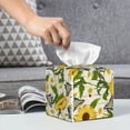 thumbnail image 6 of Fuzoiu Sunflowers And Butterflies Print Tissue Box Cover Holder, Square Leather Tissue Box,PU Leather Decorative Organizer for Tabletop, Bathroom, Car, Office, 6 of 7