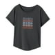 thumbnail image 5 of Camiseta para mujer, top de verano, cuello redondo, camiseta para playa, compras, viajes, M, 5 of 8