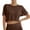 Brown, variant on Liyamei Girls Crop Tops Summer Short Sleeve Round Neck T Shirts Basic Tee for Kids Size 10-11 years