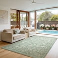 thumbnail image 5 of Toyoso 8'x10' Fresh Botanical Floral Rug, Large Traditional Bordered Light Sage Silicone Area Carpet, 0.25" Low Pile Machine Washable Non-Slip Floor Carpet for Dining Room & Living Room Space, 5 of 9