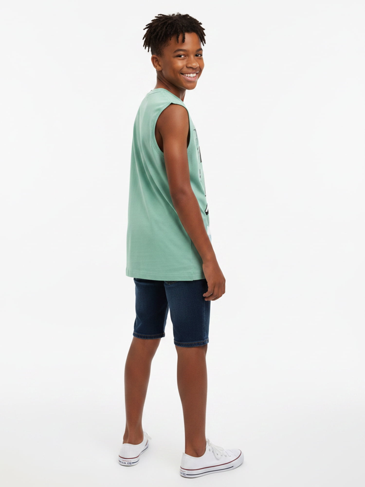 Minecraft Boys Creeper Graphic Muscle Tank Top, Sizes 4-18