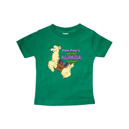

Inktastic Cute Jumping Alpaca Paw Paw s You Say ALPACA my Bags Gift Baby Boy or Baby Girl T-Shirt