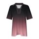thumbnail image 5 of Tops Cortos para las Mujeres Blusas Impresas de Gradiente Camiseta de Manga Corta con Cuello de Vuelta, Tops de Blusa para las Mujeres Casual, 5 of 5