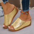 thumbnail image 2 of Mepaouo Leather Wedge Sandals for Women Arch Support Platform Walking Slides Open Toe Summer Slippers, 2 of 5