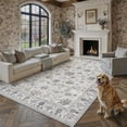 thumbnail image 5 of BERTHMEER 6'x9' Vintage Area Rugs for Living Room Gray Rugs for Bedroom Kitchen Non Slip Washable Carpets Office Farmhouse Dorm Dining Room Oriental Traditional Distressed Rugs, 5 of 10