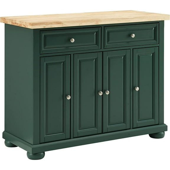 Crosley Furniture Madison Wood Top Kitchen Island Cart in Emerald
