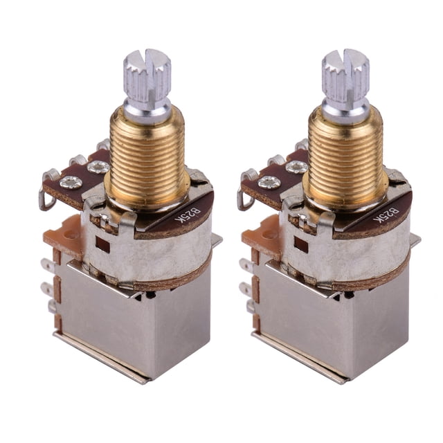 Potenciómetro de cobre bajo de guitarra eléctrica Push Pull Volume Tone Switch Pots 2pcs Abanopi Potenciómetro de guitarra