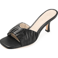 thumbnail image 5 of Journee Collection Signature Women's Genuine Leather Juliette Pleated Mid-Heel Stiletto Sandals – Size 12, 5 of 5