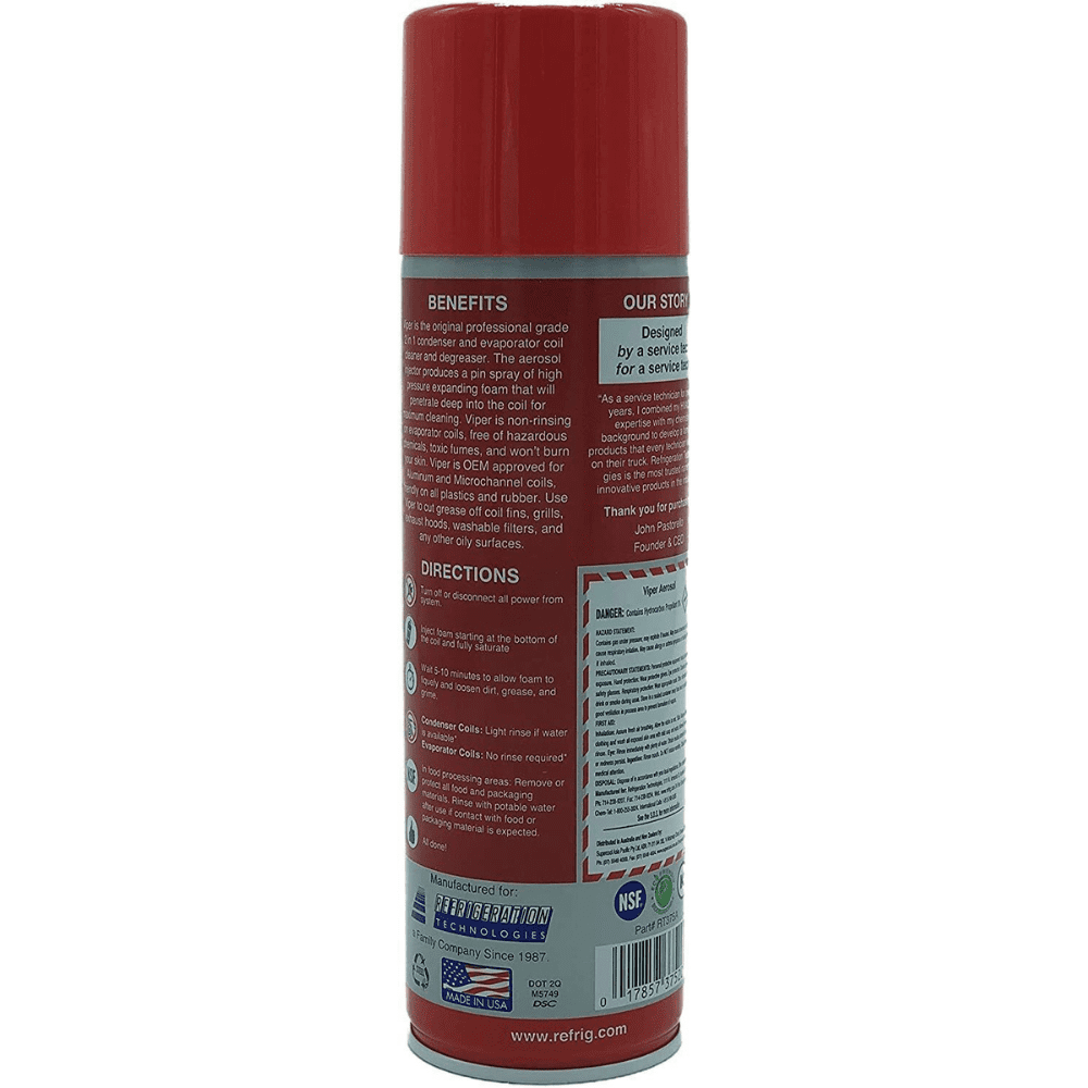 Refrigeration Technologies RT375A Viper Aerosol Foaming Coil Cleaner - Food Safe