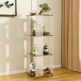 thumbnail image 6 of LUVODI 4 Tier Acrylic Display Cabinet Bookshelf Bookcase Display Shelf with Wheels Floor Standing Curio Cabinet, 6 of 15