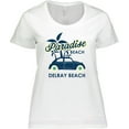 thumbnail image 3 of Inktastic Paradise Beach in Delray Beach with Palm Trees and Car Women's Plus Size T-Shirt, 3 of 5