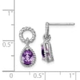 thumbnail image 2 of White Sterling Silver Earring Drop & Dangle Women'S Amethyst Purple 16 mm 7, 2 of 2