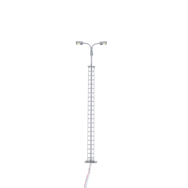 Bewildely Modelo de lámpara de vía férrea, musgo, micropaisaje, exterior, tamaño pequeño, LED, poste de luz de Metal, patios, jardín, patio de Artesanía Gris (luz blanca) Bewildely HA064535-01
