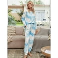 thumbnail image 2 of Ensemble Pyjama Imprimé Cravate pour Femmes Pjs Loungewear Sleepwear, 2 of 5