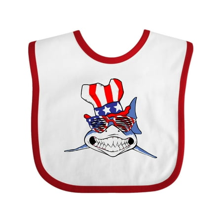 

Inktastic 4th of July Patriot Shark Gift Baby Boy or Baby Girl Bib