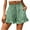 Green, variant on Rutainlusire Womens Shorts Clearance Women's Summer Casual With Pockets Drawstring Printed Ruffles Shorts